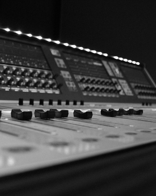 Close up of a Soundcraft digital audio mixer