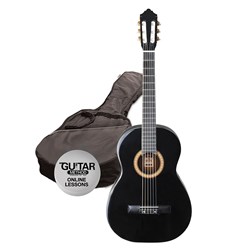 Ashton SPCG34 BK Starter Pack 3/4 Size Nylon String Guitar w/ Bag (Black)