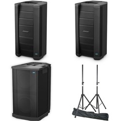 Bose F1 Speaker Pack w/ 2x 812 Speakers, 1x Sub, Plus PA Speakers Stands in Bag