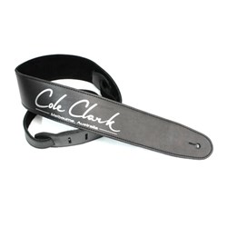 Cole Clark Leather Guitar Strap (Black/Silver)