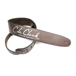 Cole Clark Leather Guitar Strap (Saddle Brown/Silver)