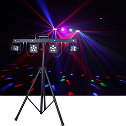 CR Mix Party Bar Pro (Derby + LED Par + UV/Strobe + RG Laser w/ Wireless Controller)