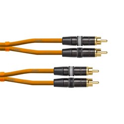 Cordial Ceon REAN 2x RCA Gold to 2x RCA Gold Cable (0.6m) (Orange)