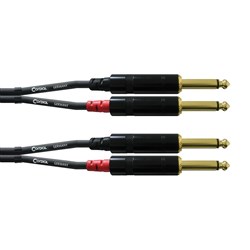 Cordial Essentials REAN 2x 1/4" TS Gold to 1/4" TS Gold Cable (0.9m)