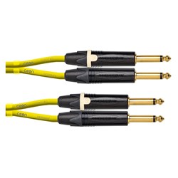 Cordial Ceon NEUTRIK 2x 1/4" TS Gold to 2x 1/4" TS Gold Cable (1.5m) (Yellow)