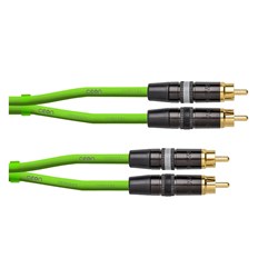 Cordial Ceon REAN 2x RCA Gold to 2x NEUTRIK Plug 1/4" TS Gold Cable (1.5m) (Green)