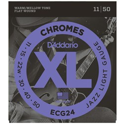 D'Addario ECG24 XL Chromes Flatwound Electric Strings - Jazz Light (11-50)