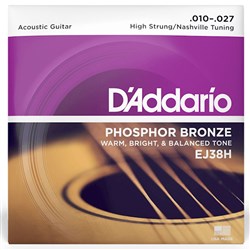D'Addario EJ38H High Strung Nashville Tuning Acoustic Strings Set (10-27)