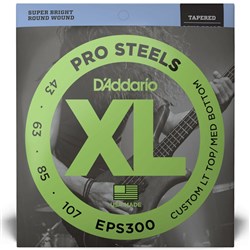 D'Addario EPS300 Pro Steel Bass Strings - Custom Tapered Long Scale (43-107)