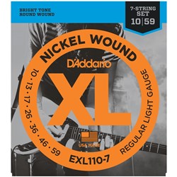 D'Addario EXL110-7 7-String Nickel Wound Electric Strings - Regular Light (10-59)