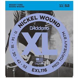 D'Addario EXL116 Nickel Wound Electric Guitar Strings - Med Top / Heavy Bottom(11-52)