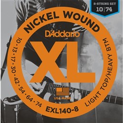 D'Addario EXL140-8 8-String Nickel Wound Electric Strings Light Top/Heavy Bottom (10-74)