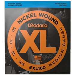D'Addario EXL160 XL Nickel Wound Bass Strings - Long Scale - Medium (50-105)