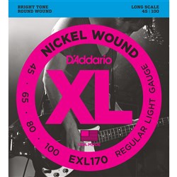 D'Addario EXL170 Nickel Wound Bass Guitar Strings - Light Long Scale (45-100)