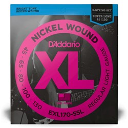 D'Addario EXL170-5SL 5-String Nickel Wound Bass Strings - - Super Long Scale (45-130)