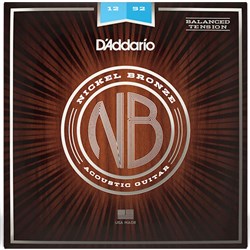 D'Addario NB1252 Nickel Bronze Balanced Tension Light Set (12-52)