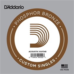 D'Addario PB020 Phosphor Bronze Wound Acoustic Guitar Single String (.020)