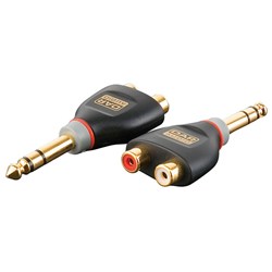 DAP Audio XGA-18 Xcaliber Series Dual RCA(F) to 1/4" TRS(M) Adapter (SINGLE)