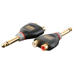 DAP Audio XGA-19 Xcaliber Series Dual RCA(F) to 1/4" TS(M) Adapter (SINGLE)