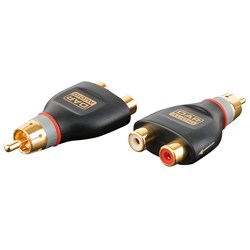 DAP Audio XGA-42 Xcaliber Series Dual RCA(F) to RCA(M) Adapter (SINGLE)