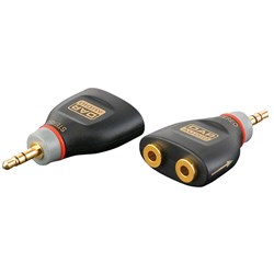 DAP Audio XGA-44 Xcaliber Series Dual 3.5mm TRS(F) to 3.5mm TRS(M) Adapter (SINGLE)