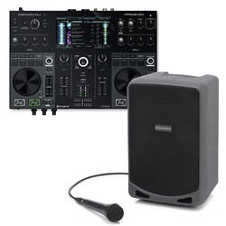Denon & Samson Fully Portable Battery Powered DJ System w/ Prime Go & XP106 Speaker