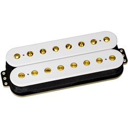 DiMarzio DP859WG PAF 8 Humbucker 8 String (White w/ Gold Poles)