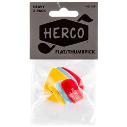 Herco HE112P Medium Thumbpicks - 3-Pack (Yellow, Red, Blue)