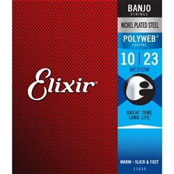 Elixir 11650 Banjo Nickel Plated Steel w/ Polyweb Coating - Medium (10-23)