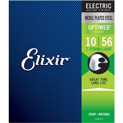 Elixir 19057 Electric Guitar Nickel Plated Steel w/ Optiweb Coating - 7-String LT (10-56)