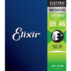 Elixir 19027 Electric Guitar Nickel Plated Steel w/ Optiweb Coating - 6-String C/LT (9-46)