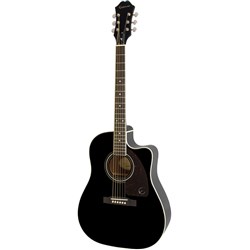 Epiphone AJ-220SCE Solid Top Acoustic Guitar w/ Cutaway & Pickup EE2SEBNH3 (Ebony)