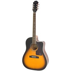 Epiphone J-45 EC Studio Acoustic Guitar w/ Cutaway & Pickup (Vintage Sunburst)