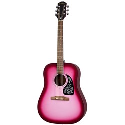 Epiphone Starling Square Shoulder Dreadnought Acoustic Guitar (Hot Pink Pearl)