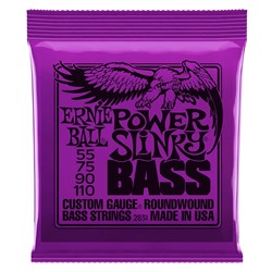 Ernie Ball Power Slinky 4-String Nickel Wound Electric Bass Strings - (55-110)