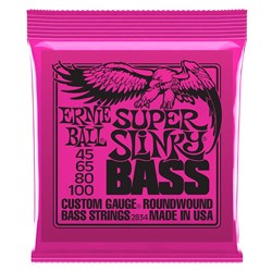 Ernie Ball Super Slinky 4-String Nickel Wound Electric Bass Strings - (45-100)