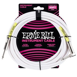 Ernie Ball 20' Classic Straight / Angled Instrument Cable - (White)