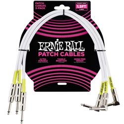 Ernie Ball 1.5' Straight / Angled Patch Cable 3-PACK - (White)