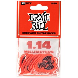Ernie Ball 1.14mm Red Everlast Picks 12-PACK