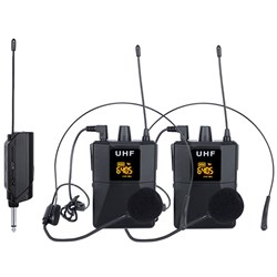 E-lektron U2-BH UHF Tunable Universal Dual Headset Microphone Set
