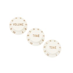 Fender Stratocaster Knobs Set of 3 - Volume, Tone, Tone (Parchment)