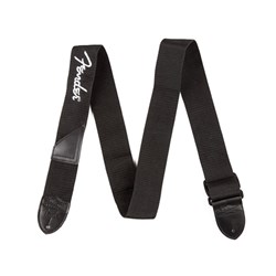 Fender 2" Polyester Strap (Black w/ White Logo)