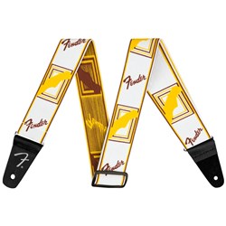 Fender Weighless 2" Monogram Strap (White/Brown/Yellow)