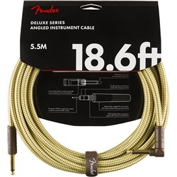 Fender Deluxe Series Instrument Cable - Straight / Angle - 18.6' (Tweed)