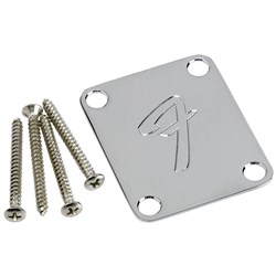 Fender 4-Bolt '70s Vintage-Style F Logo Neck Plate (Chrome)