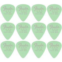 Fender Dura-Tone Delrin Pick 351 Shape 12-Pack - .58mm Thin (Surf Green)