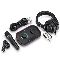 Focusrite Vocaster One Studio Essential Podcasting Kit w/ Mic, Headphones & Cable