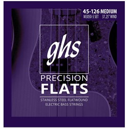GHS Bass Precision Flats Medium Flatwound 5-String Electric Bass Strings (45-126)