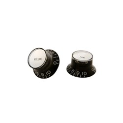 Gibson Top Hat Knobs w/ Silver Metal Insert  - 4-Pack (Black)