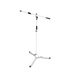 Gravity MS4322W White Microphone Stand W/ Folding Tripod Base & Adjustable Boom